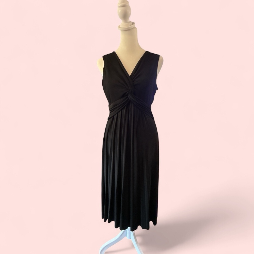 Jones New York Elegant Black Midi Dress